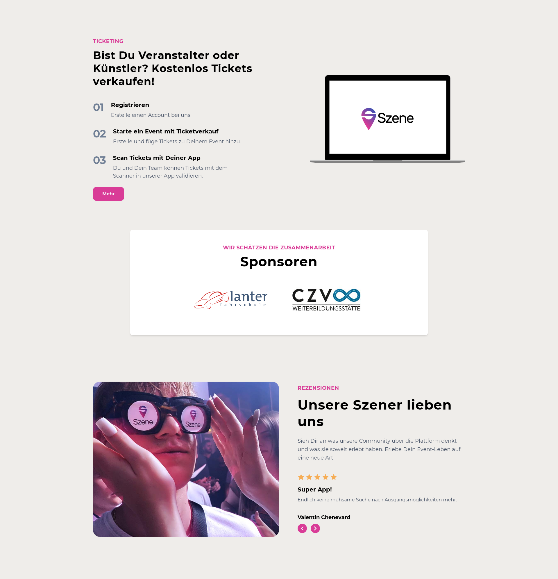 Szene.app — Event Ticketing & Marketing Platform